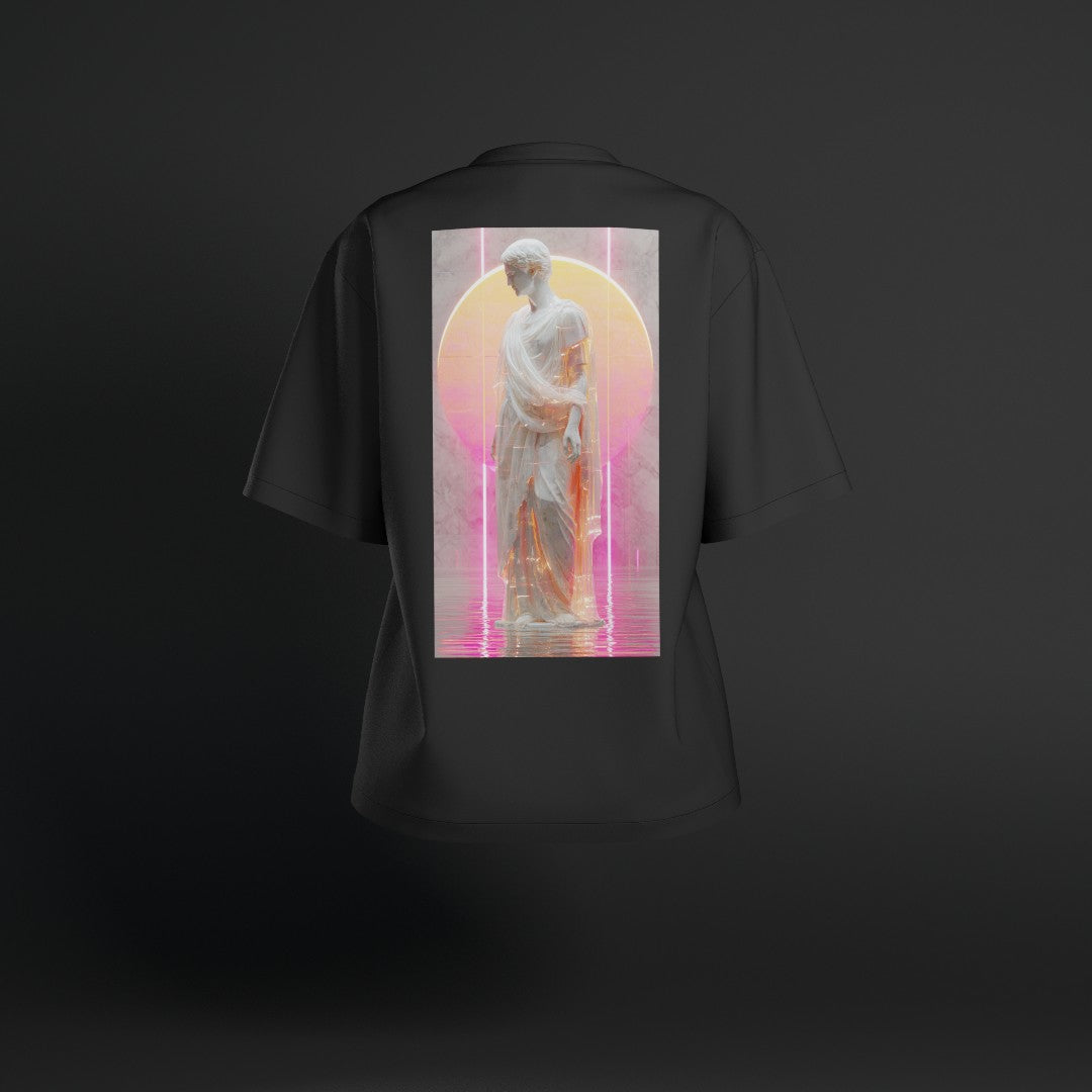 Дамска овърсайз тениска - Неонов мрамор