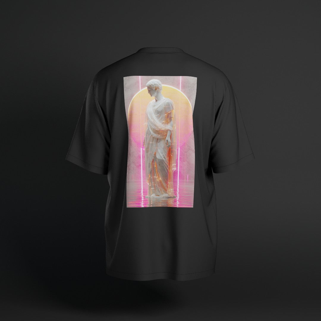 Мъжка овърсайз тениска - Неонов мрамор