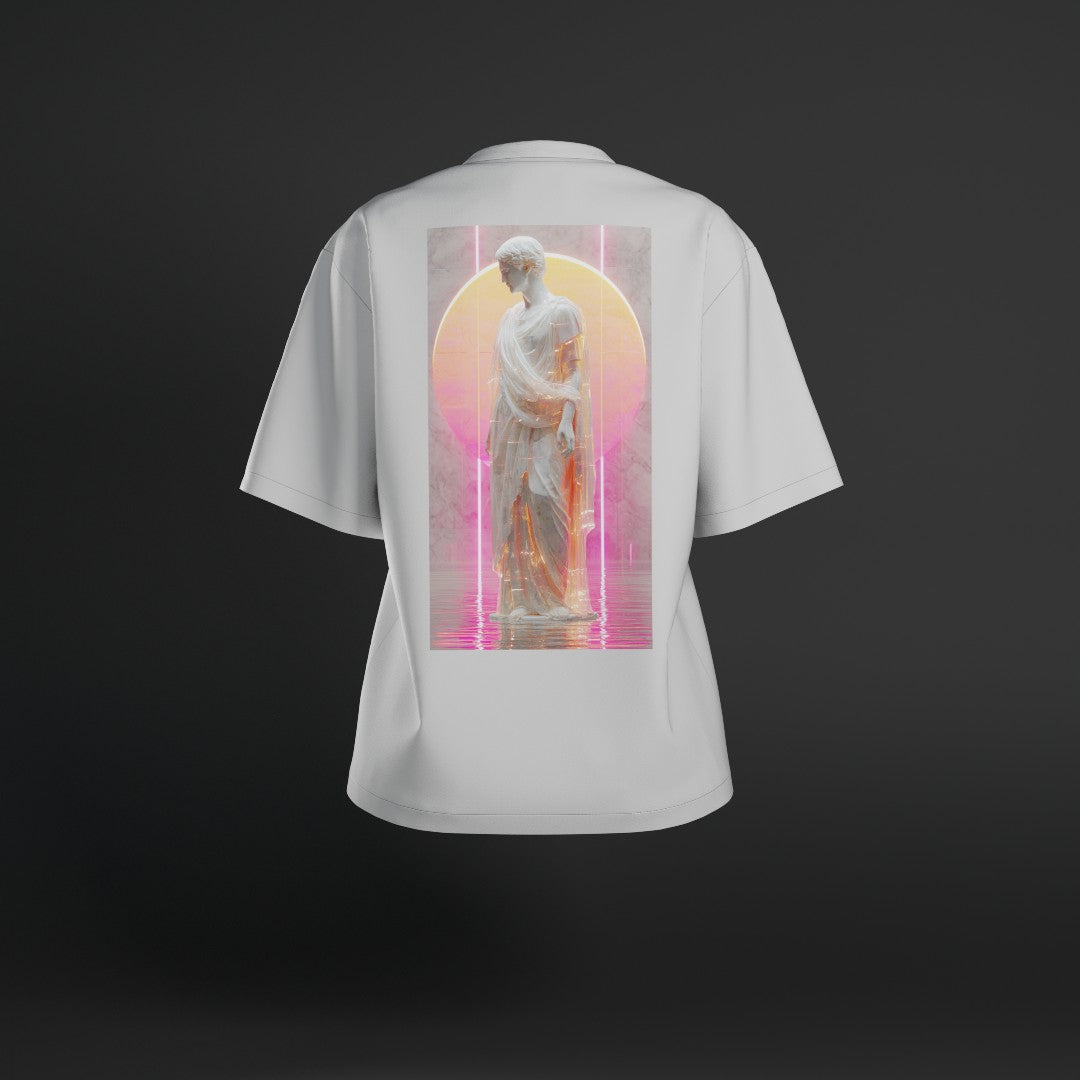 Дамска овърсайз тениска - Неонов мрамор