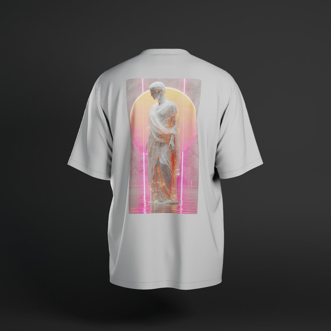 Мъжка овърсайз тениска - Неонов мрамор